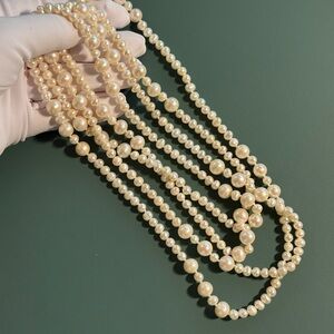 Natural freshwater long pearl necklace